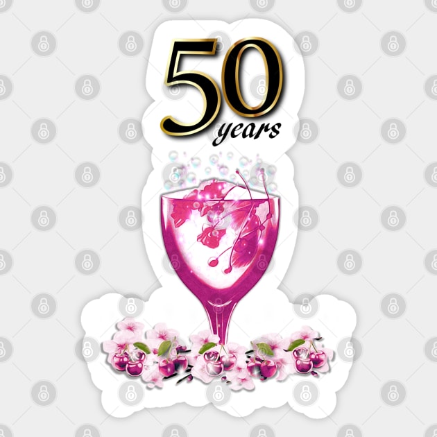 50 Years, Celebration Drink Sticker by KC Morcom aka KCM Gems n Bling aka KCM Inspirations